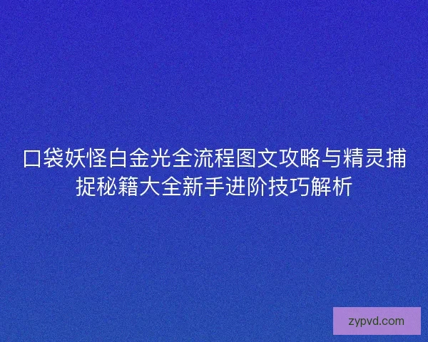 口袋妖怪白金光全流程图文攻略与精灵捕捉秘籍大全新手进阶技巧解析