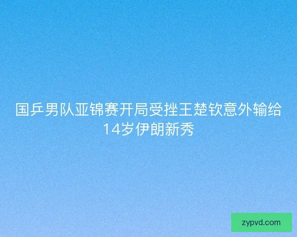 国乒男队亚锦赛开局受挫王楚钦意外输给14岁伊朗新秀