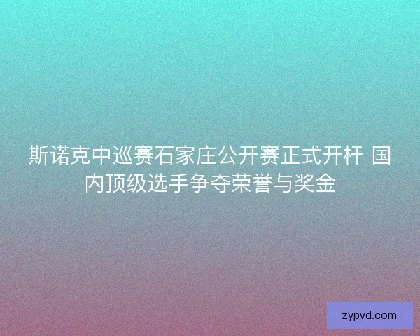 斯诺克中巡赛石家庄公开赛正式开杆 国内顶级选手争夺荣誉与奖金
